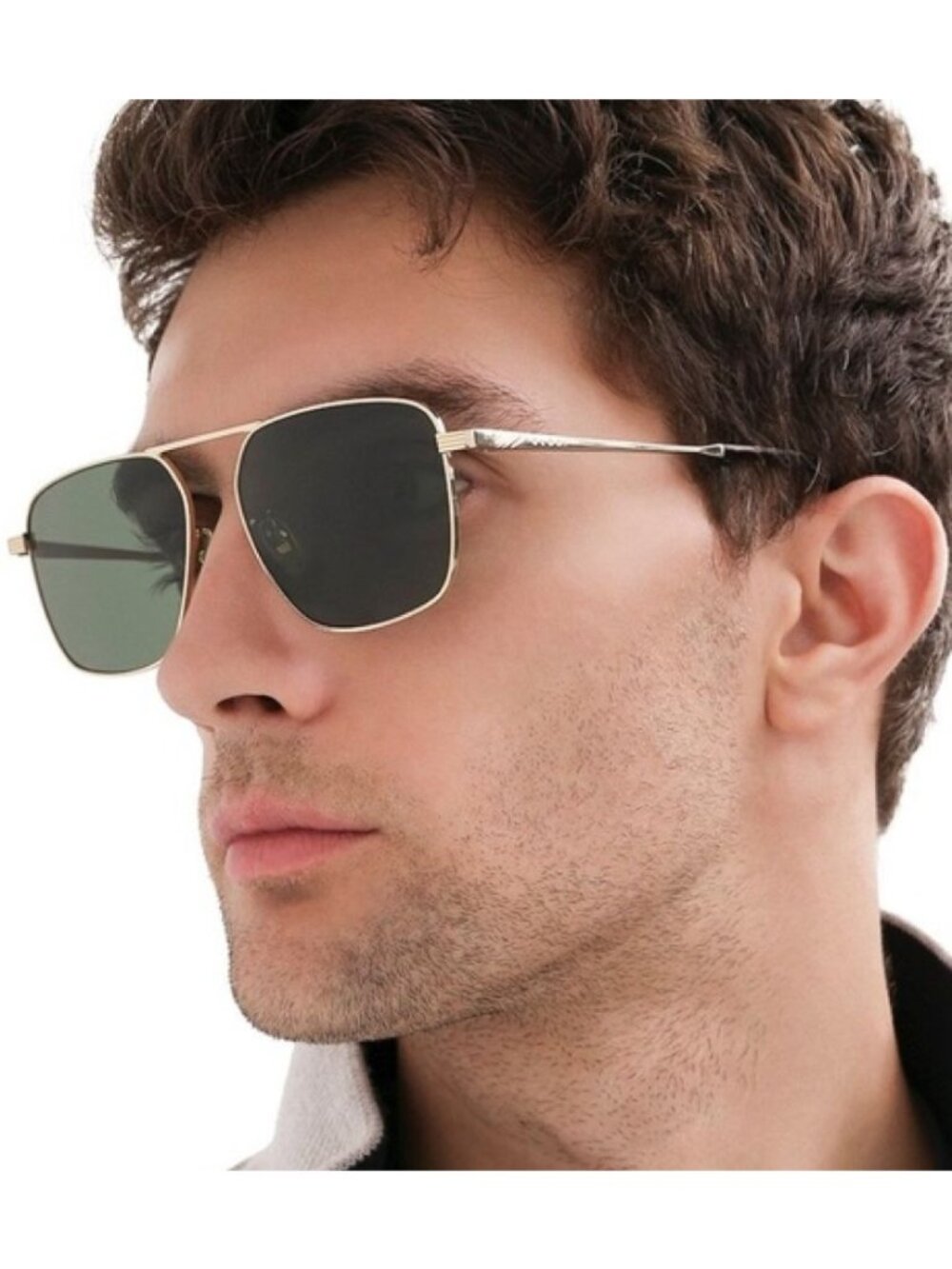 NEW GG0743S 001 GUCCI SUNGLASSES, GOLD/GRAY AVIATOR UNISEX GUCCI EYEWEAR